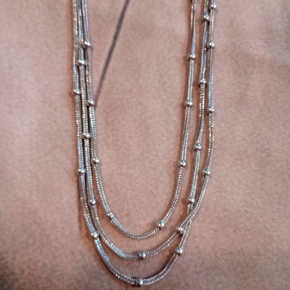 NWOT Silver 3 strand necklace from Italy. - Picture 7 of 12